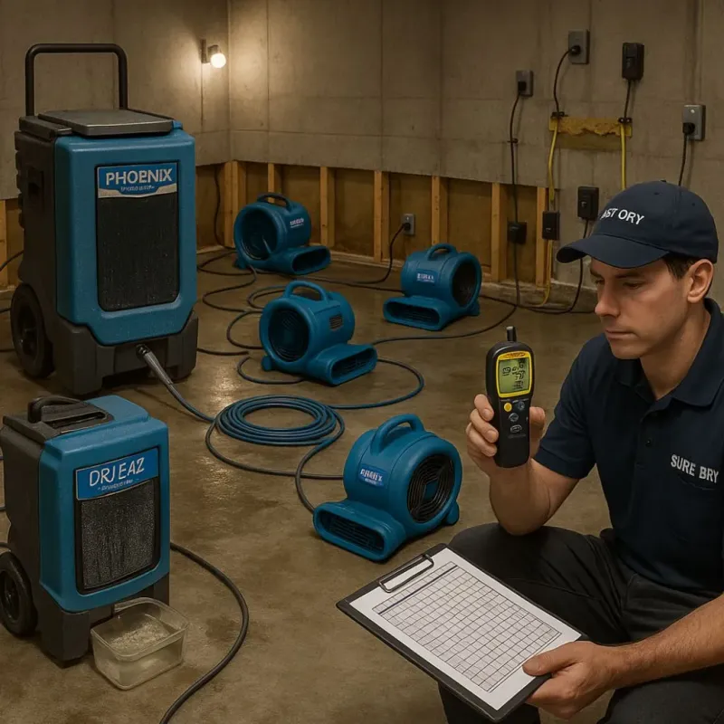Structural Drying and Dehumidification process in Mena, AR